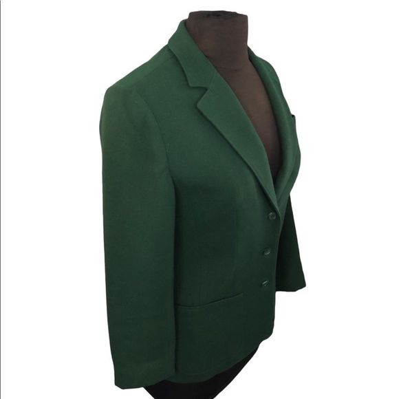 Vintage Pendleton 1950s Gold Tag 100% Virgin Wool Ladies Forest Green Blazer M. - Picture 3 of 8